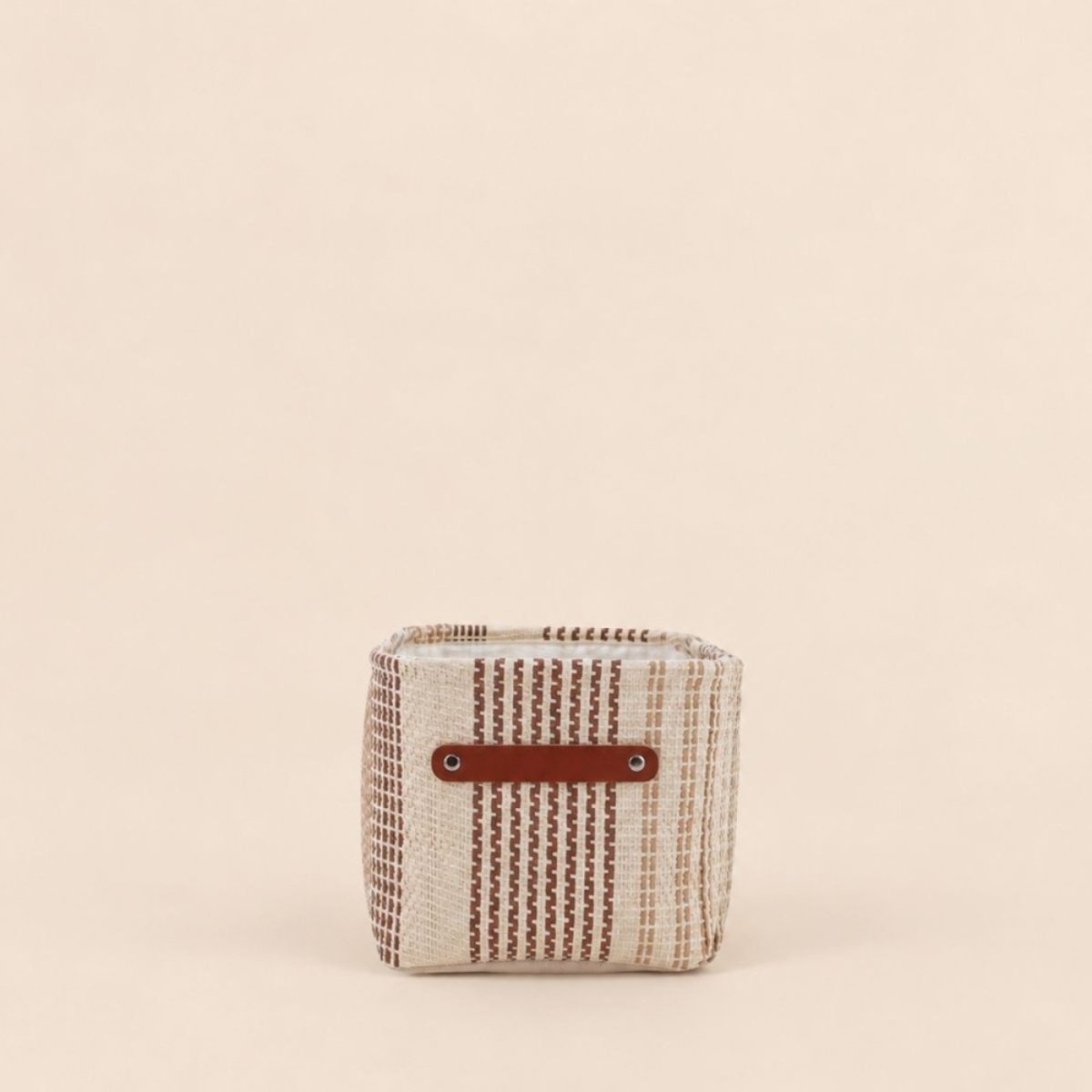 Set de 3 paniers rectangulaire en corde de papier beige, ORNAMI