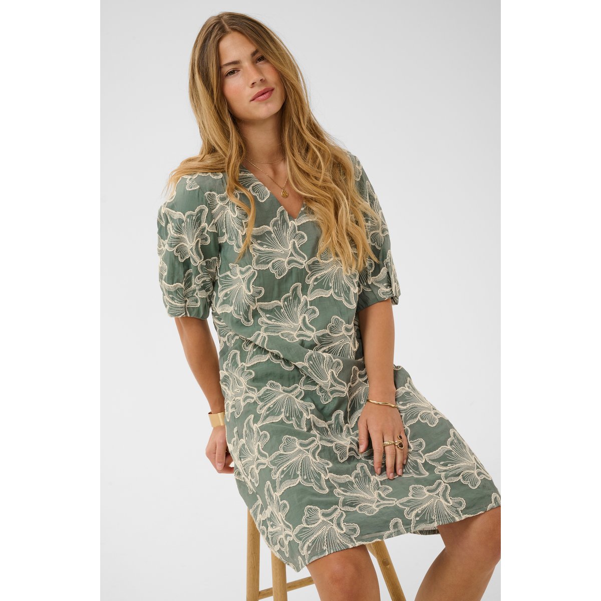 Robe vert mulled basil, CREAM