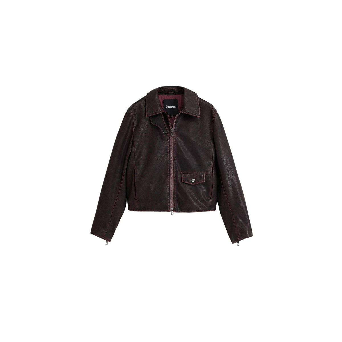 Veste effet cuir bordeaux rouge, DESIGUAL