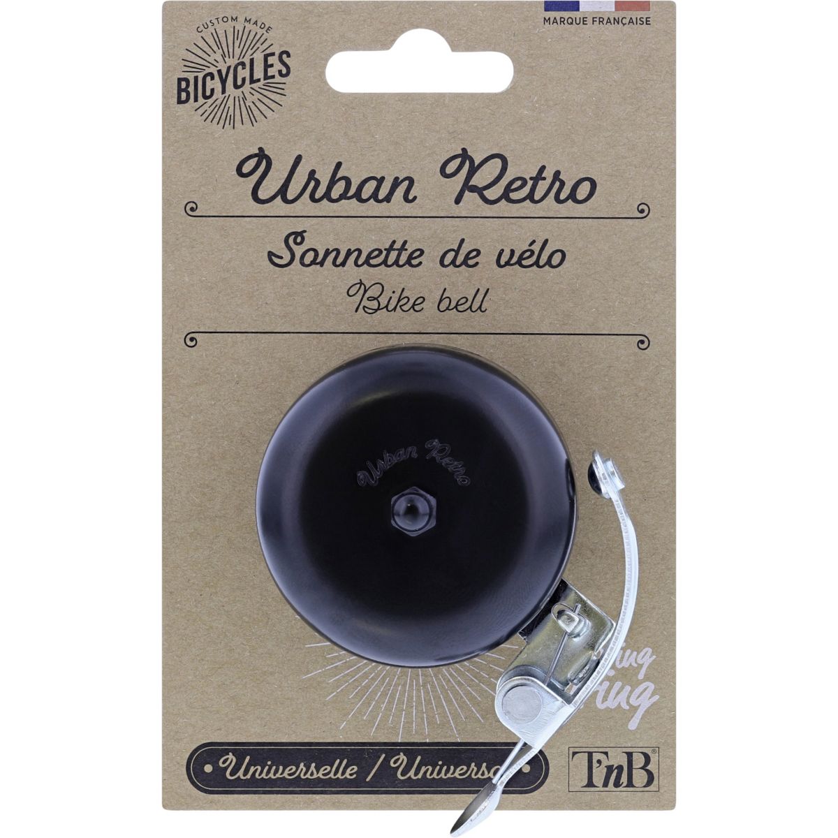 Sonnette Sonnette Urban Retro pour guidon - noir noir, TNB