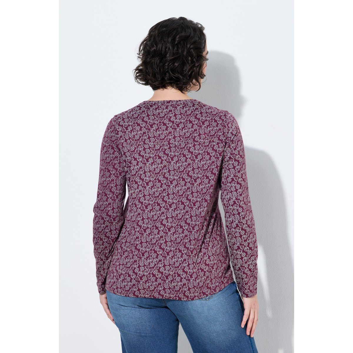 T-shirt motif floral, base élastique baies foncé, ULLA POPKEN