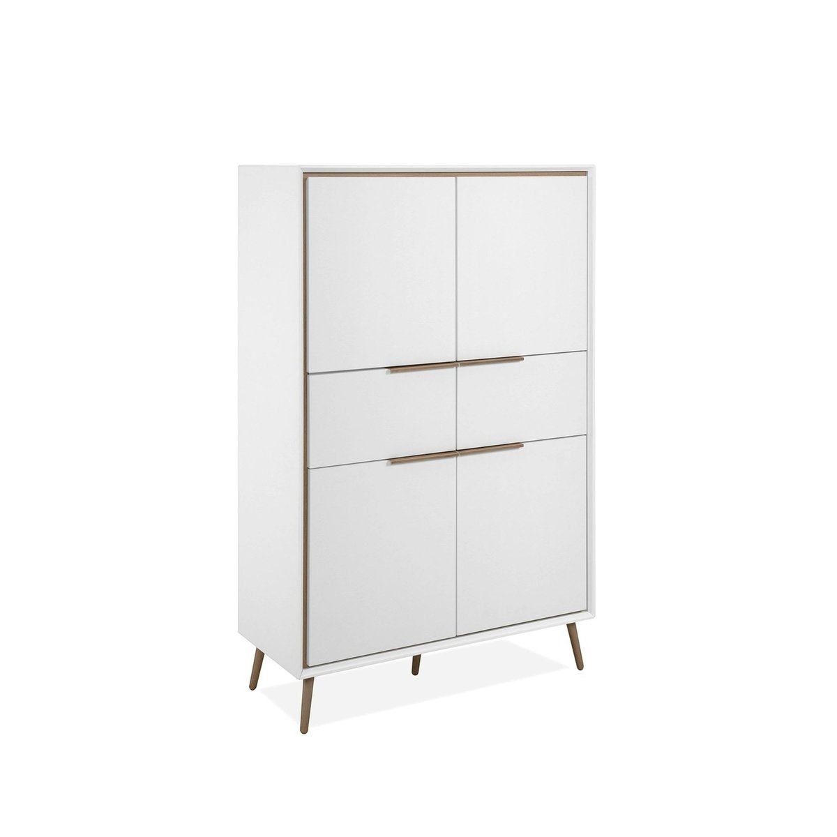 Buffet haut blanc 4 portes 2 tiroirs AVIO blanc, PIER IMPORT
