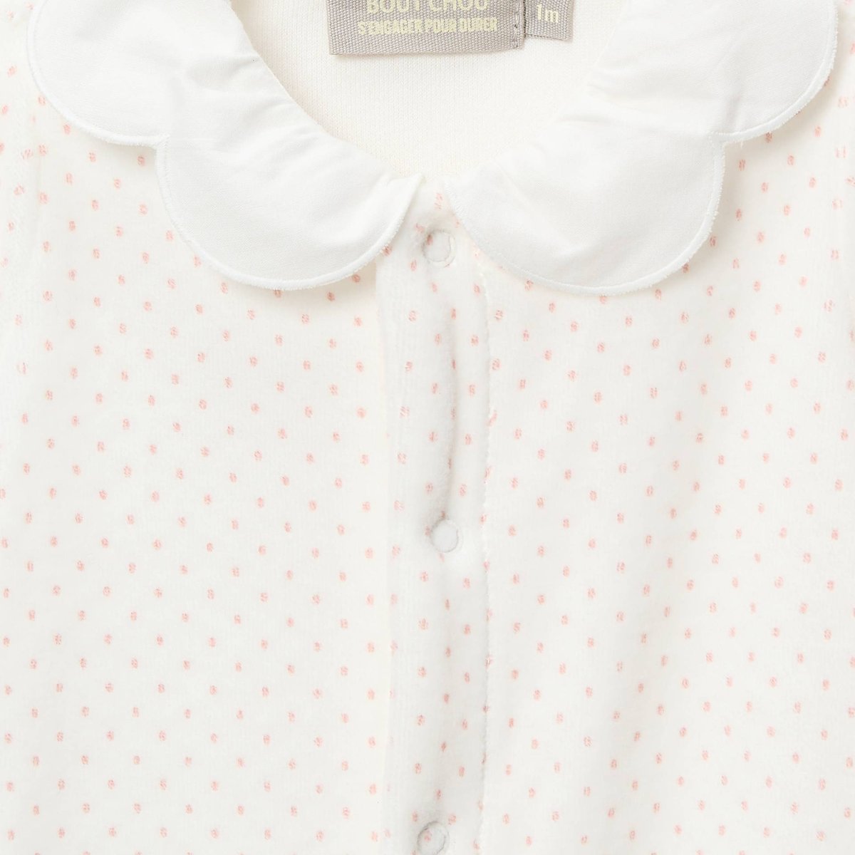 Dors-bien imprimé en velours en coton BIO GOTS ecru, BOUT'CHOU