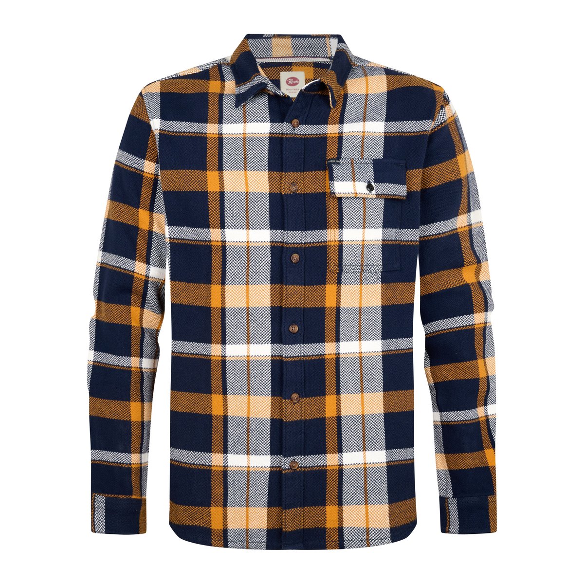 Chemise en coton épais à carreaux steelstate bleu royal navy, PETROL INDUSTRIES