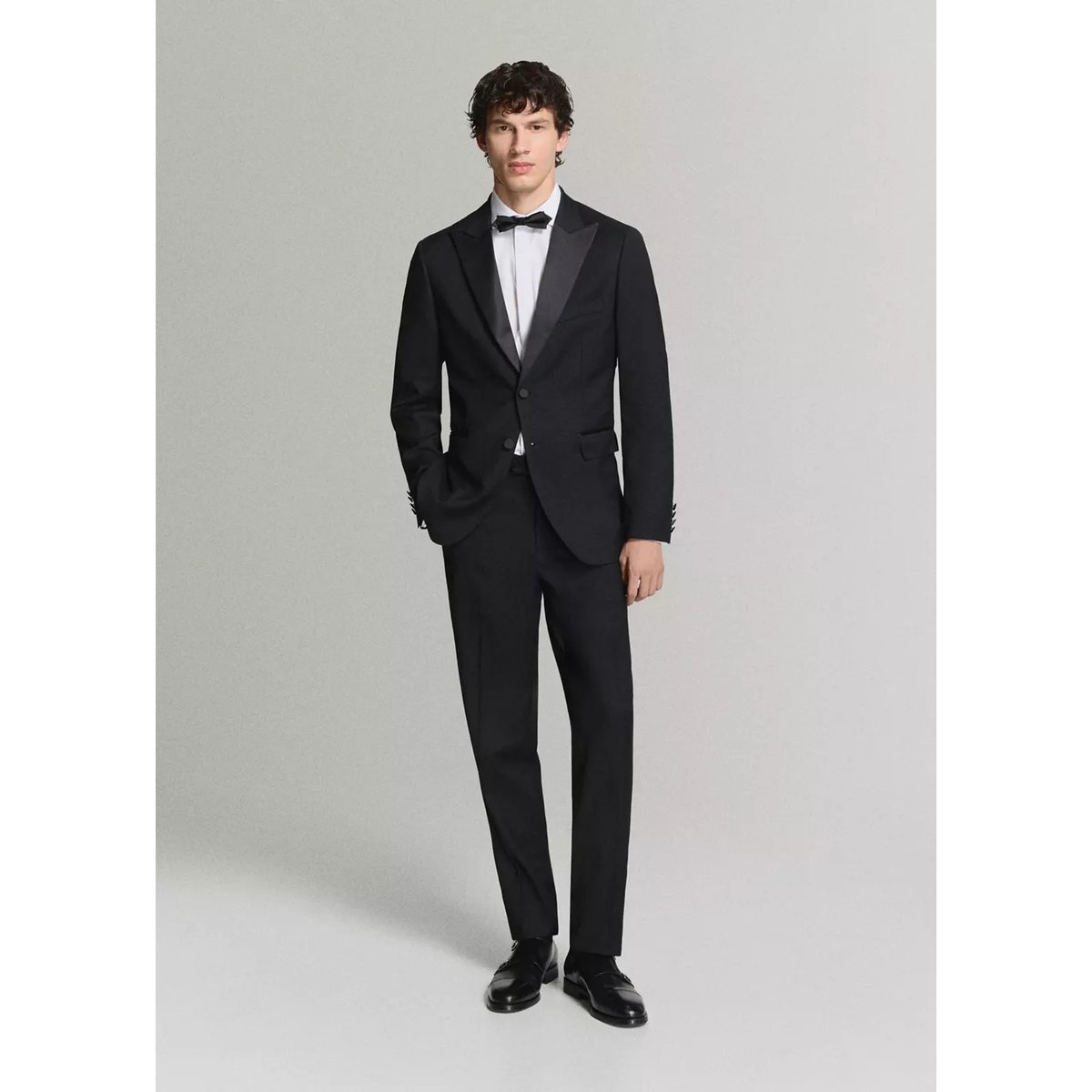 Pantalon costume smoking slim-fit noir, MANGO MAN