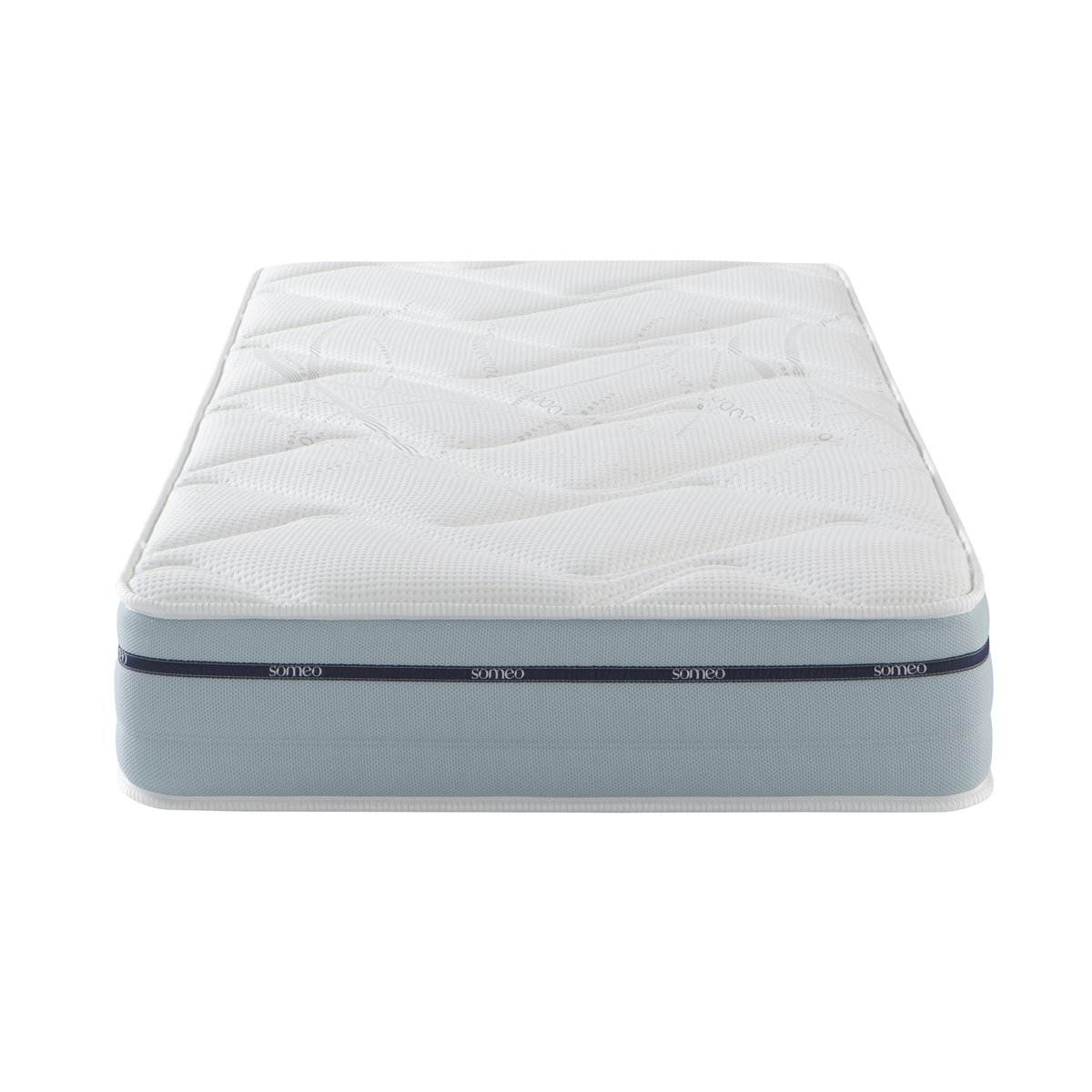 Ensemble matelas mémoire de forme, sommier, pieds, couette et oreiller Songe 500 blanc, SOMEO