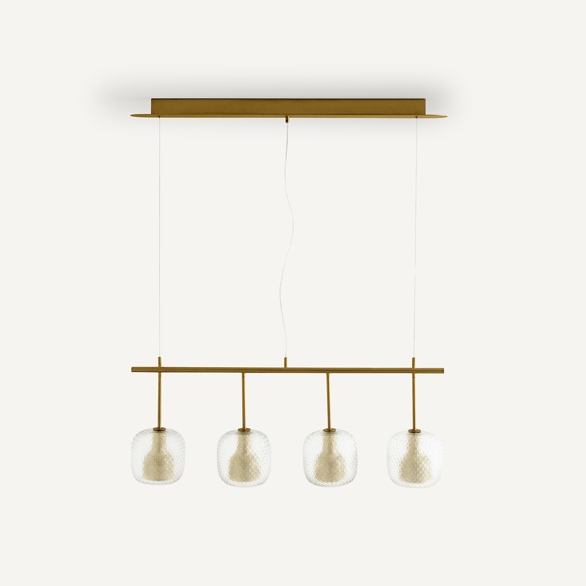 Lampadario in linea 4 globi, Mistinguett ottone, EMMANUEL GALLINA X AM.PM