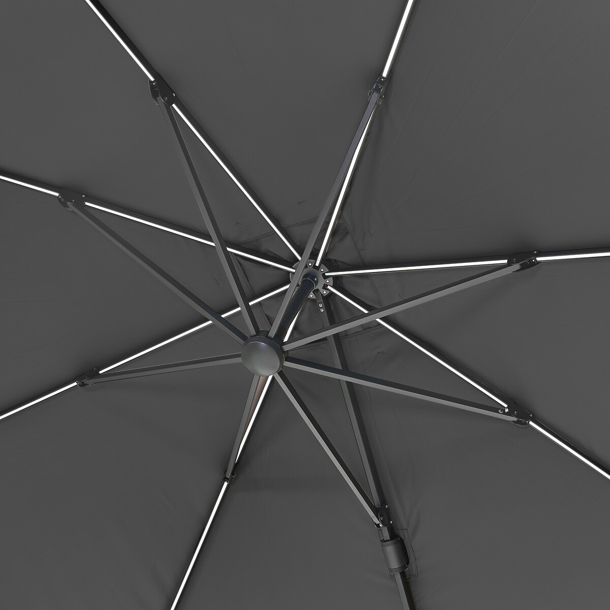Challenger Dual Tilt Easy Adjustable Cantilever Parasol with LED Lighting (3m grey, SO'HOME