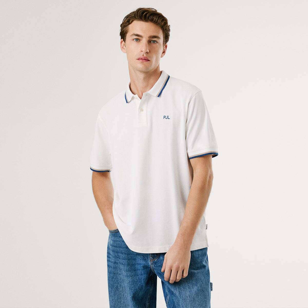 Polo à manches courtes Robert blanc, PEPE JEANS
