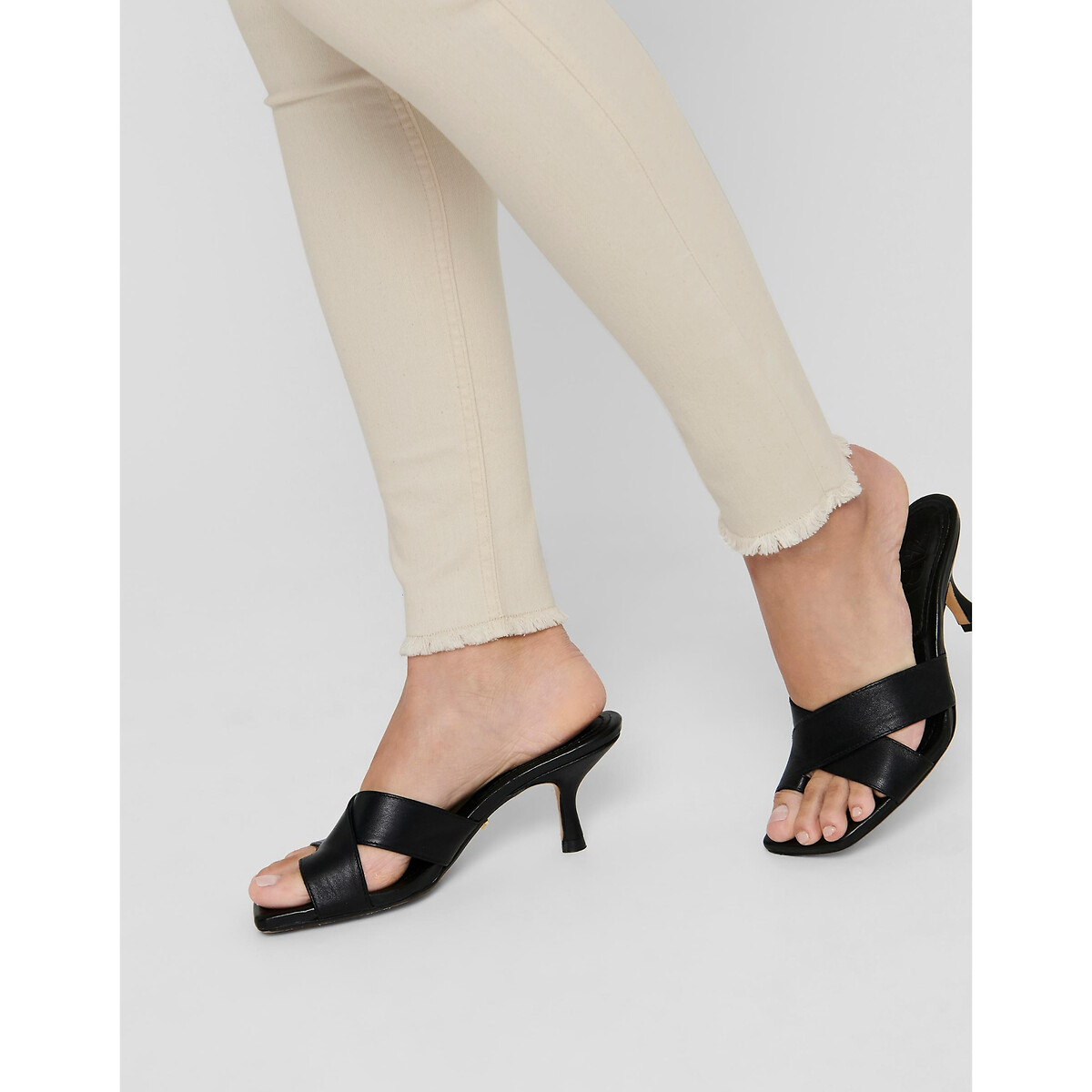 Jeans slim, fondo con frange ecru , ONLY