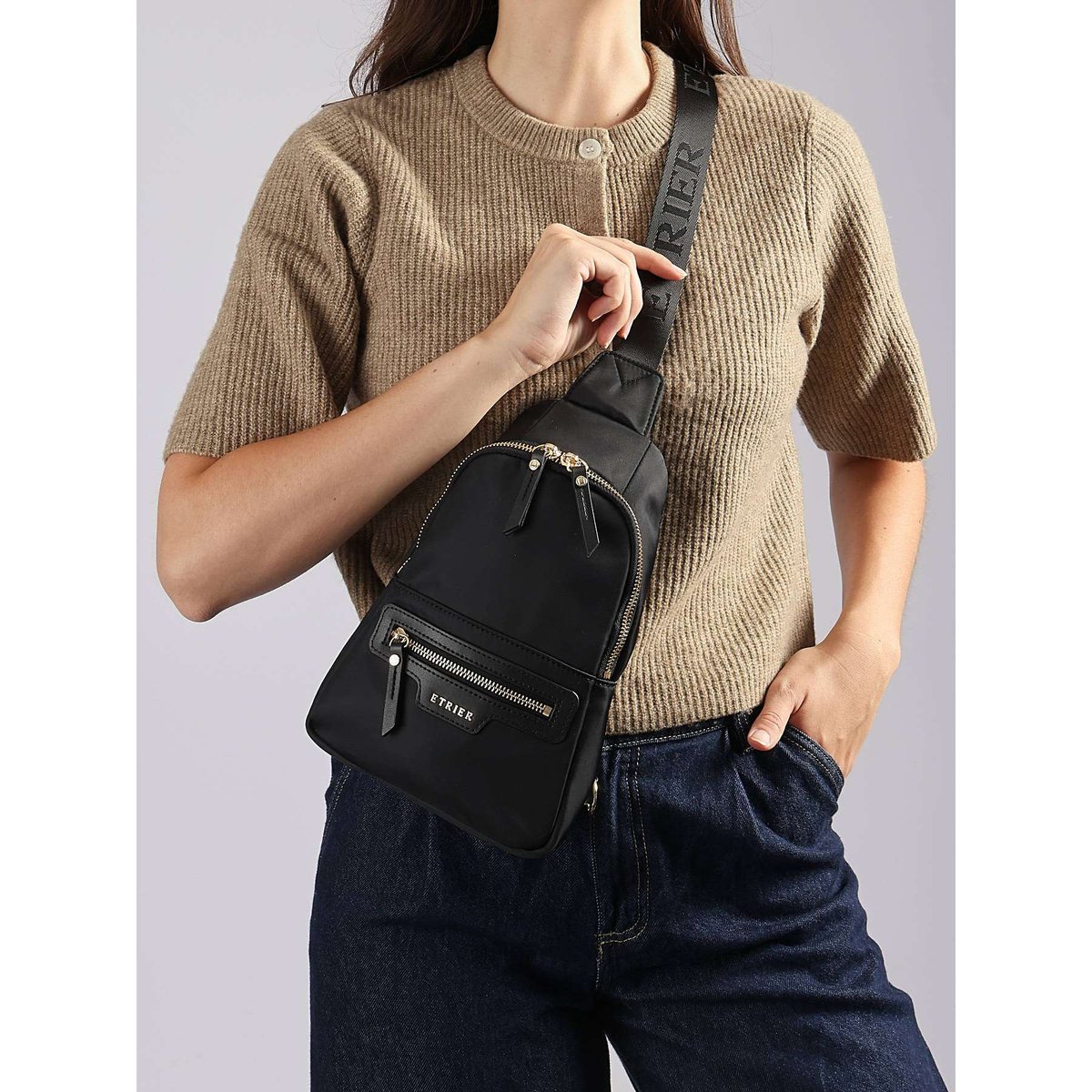 Sac bandoulière Celeste noir, ETRIER