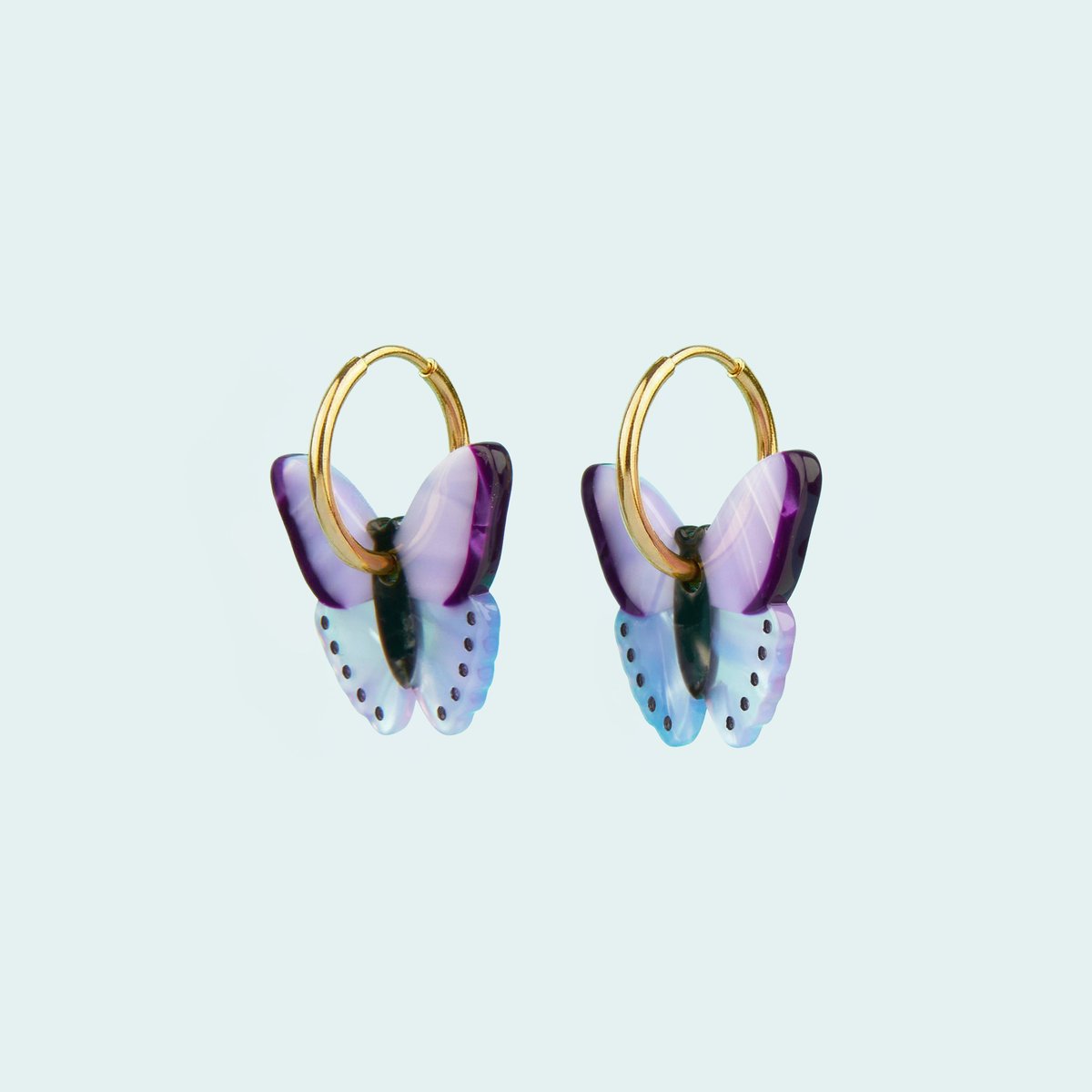 Boucles d'oreilles PAPILLON MAUVE mauve, COUCOU SUZETTE