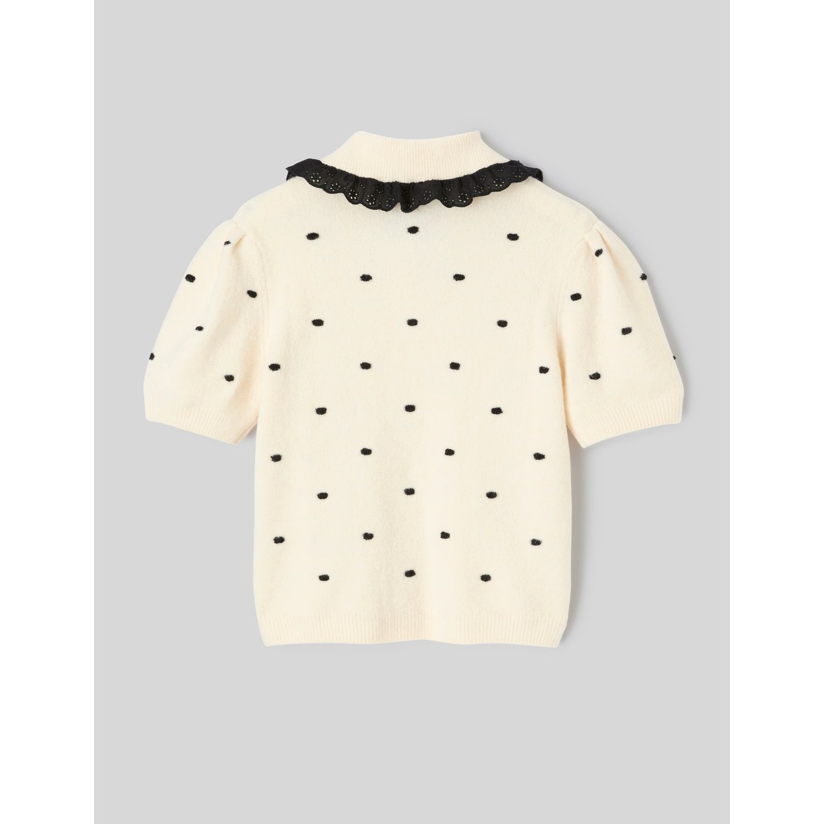 Gilet jacquard pois blanc écru, BZB