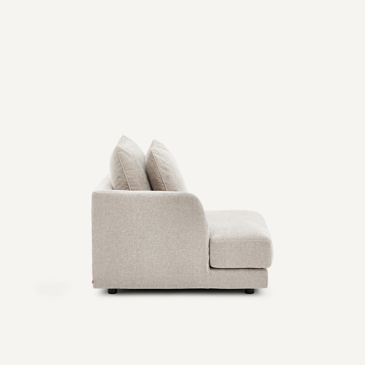 Demi-canapé gauche, arrondi, modulable en velours chenille, TIBERIO gris clair, AM.PM
