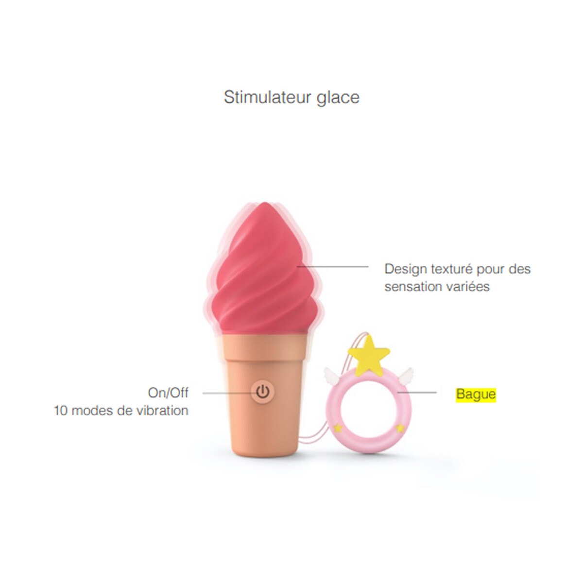Stimulateur clitoridien Cand'Ice rose/beige, LOVE TO LOVE