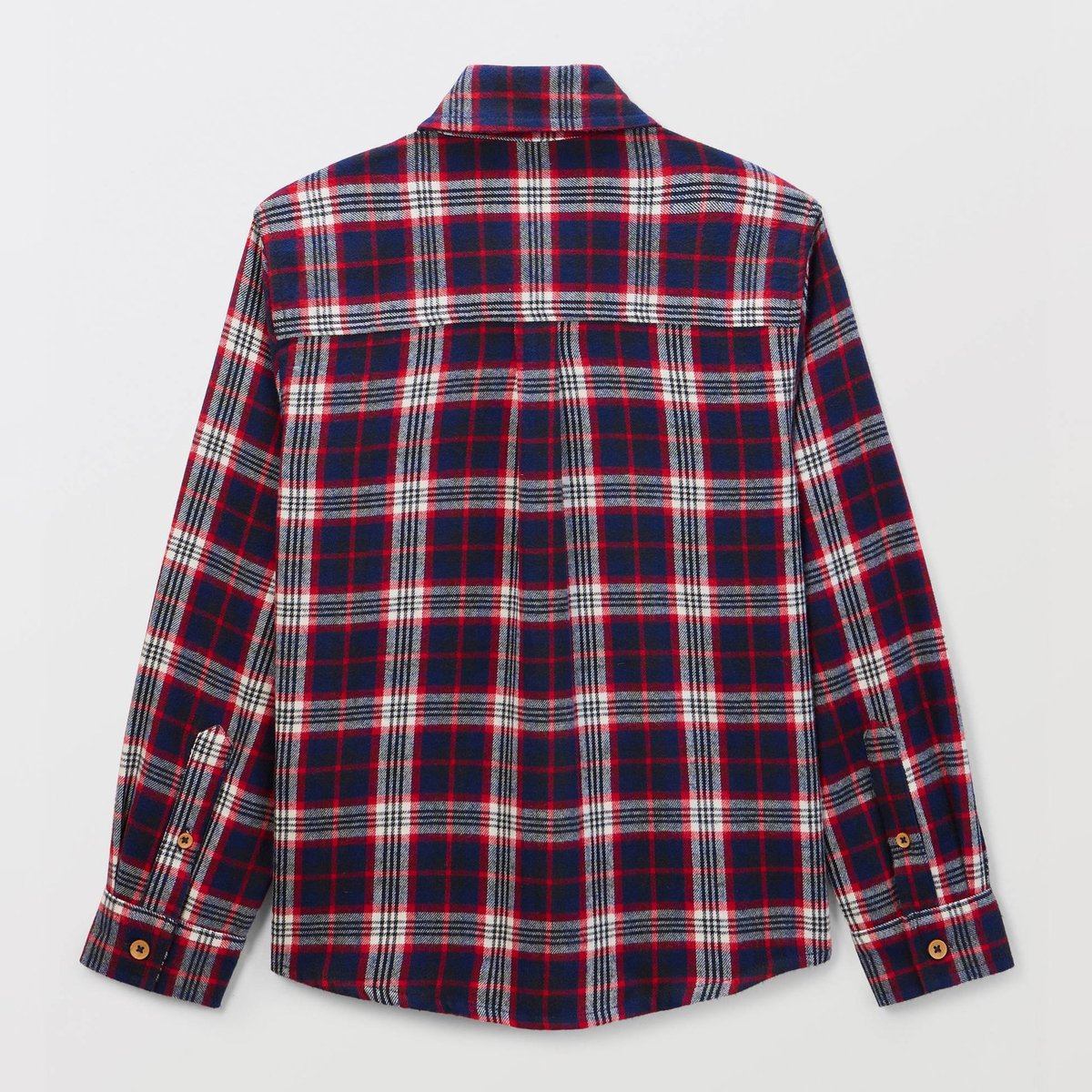 Chemise à carreaux en flanelle de coton BIO GOTS ombre bleue, MONOPRIX