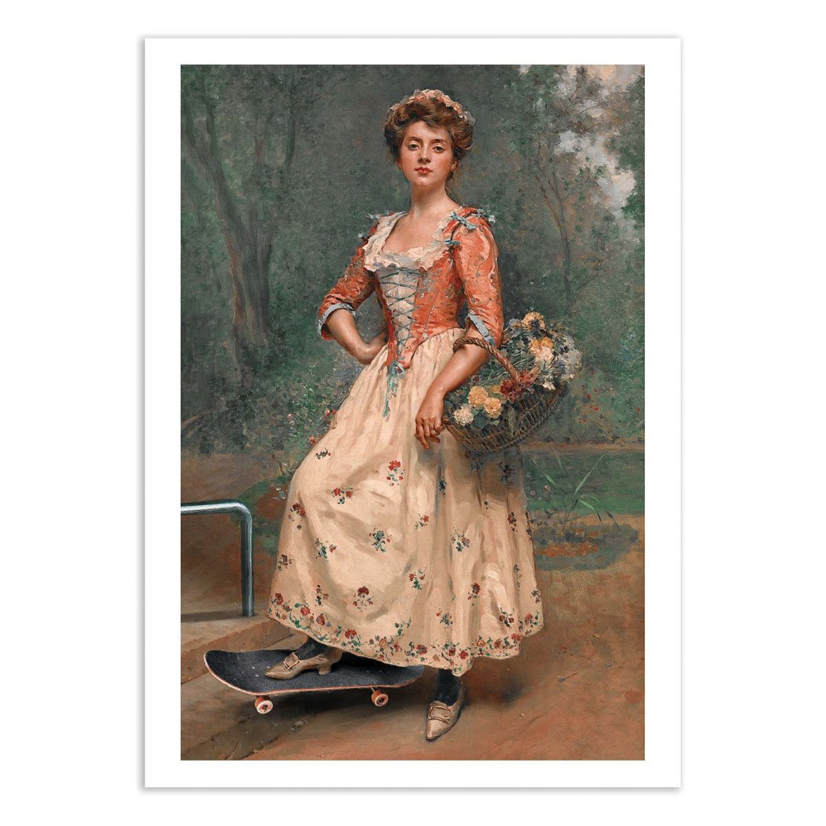 Affiche d'art - Skater girl - Jonas Loose couleur unique, WALL EDITIONS