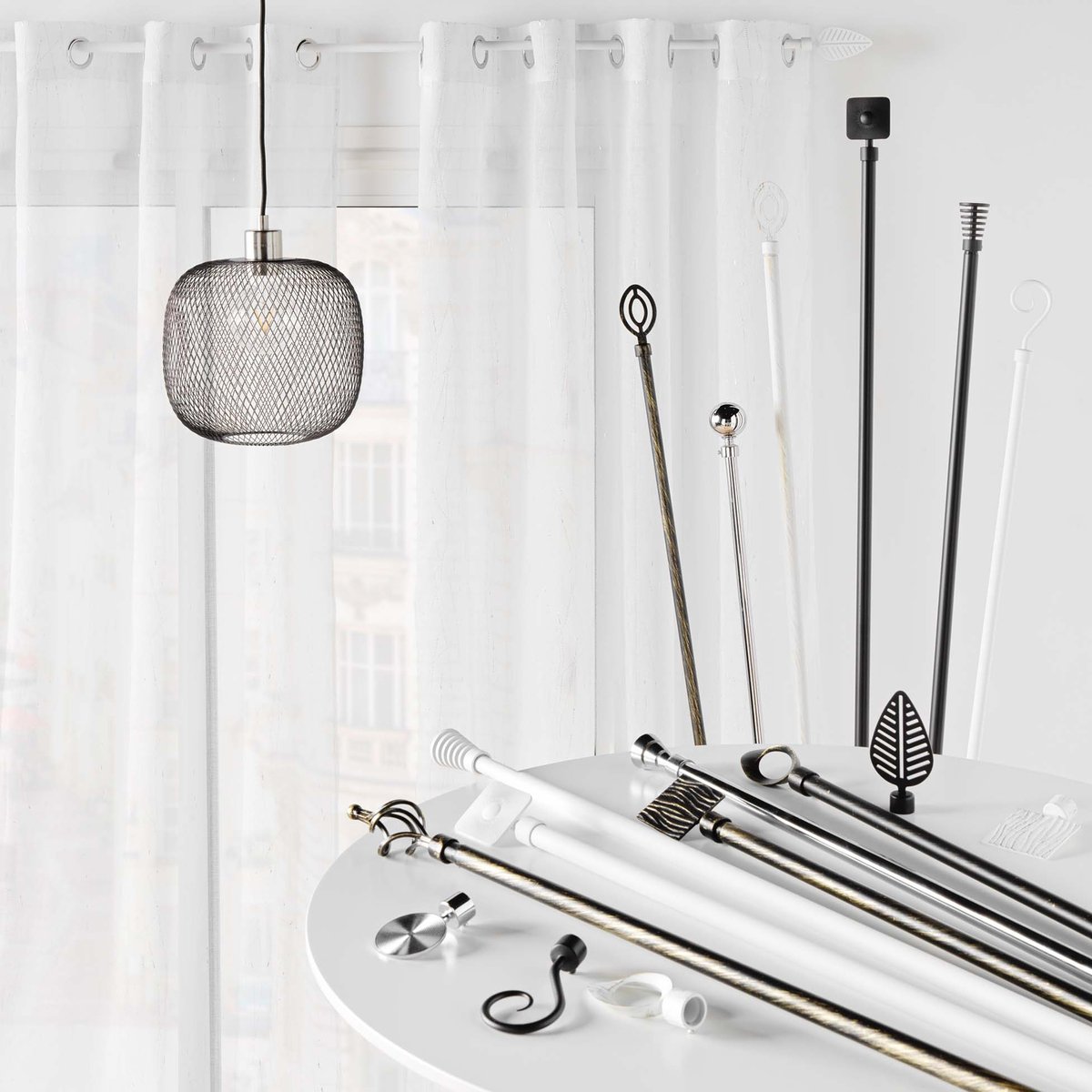 Tringle extensible en kit - 120-210 cm blanc, DOUCEUR D'INTÉRIEUR