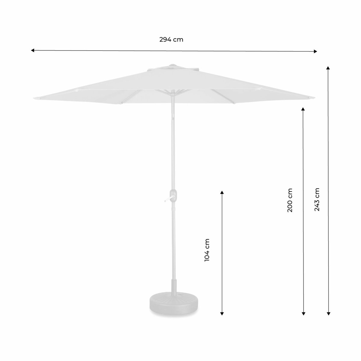 Parasol rond 3m avec mât central TOUQUET taupe, SWEEEK