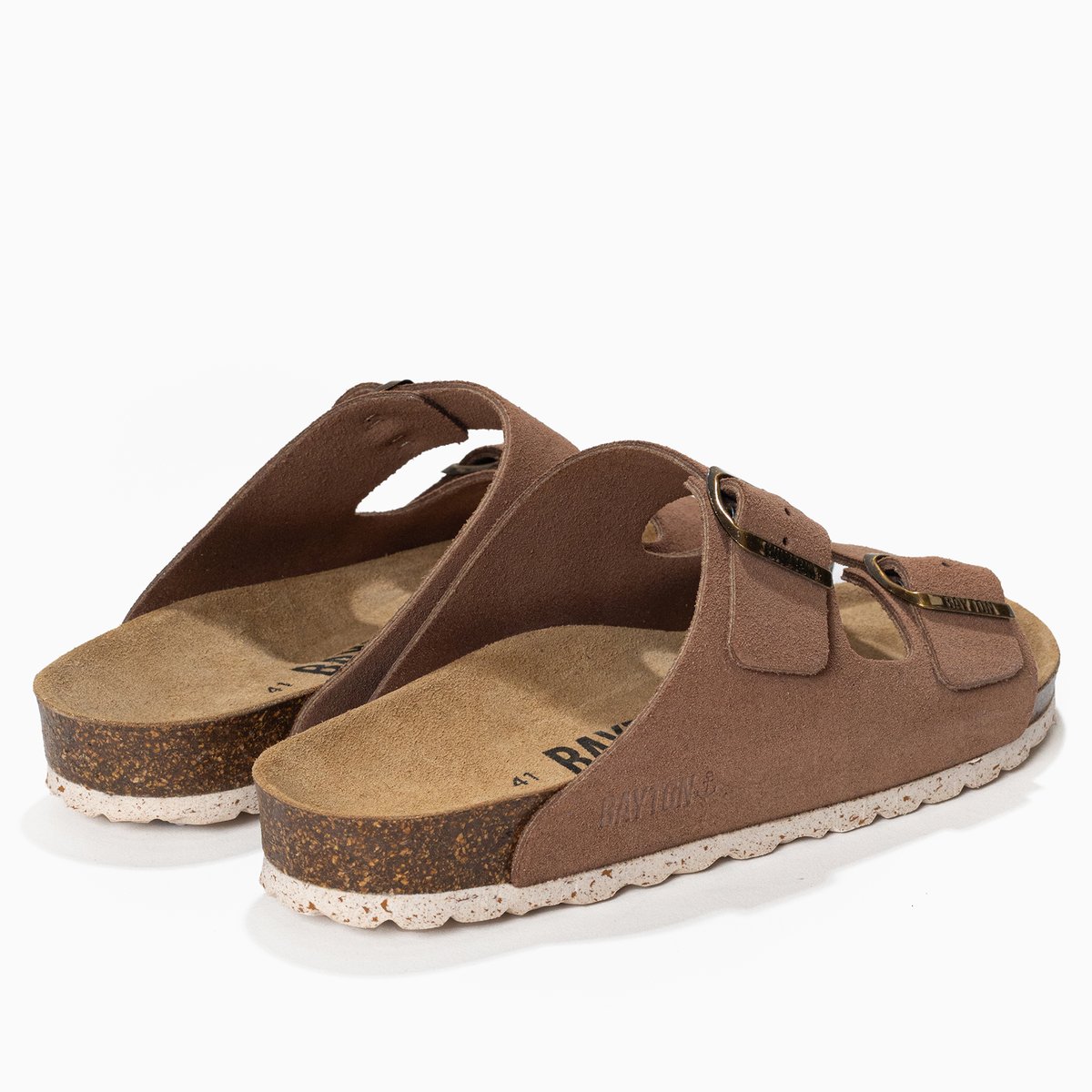 Sandales en cuir suédé ATLAS beige foncé, BAYTON
