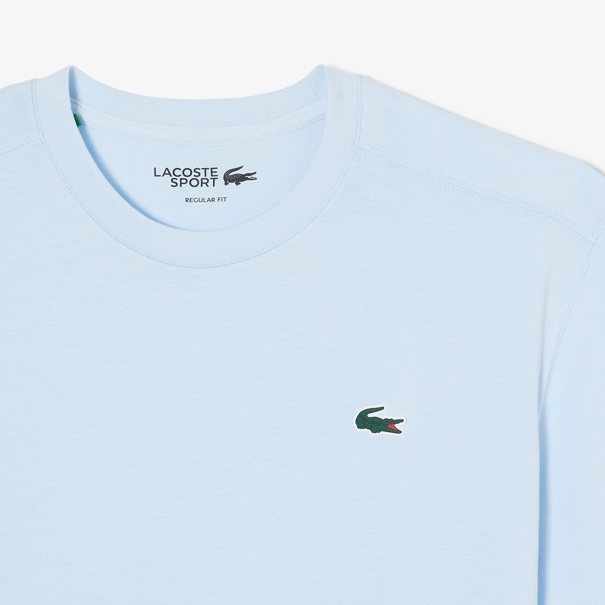 T-shirt manches courtes, col rond bleu clair, LACOSTE