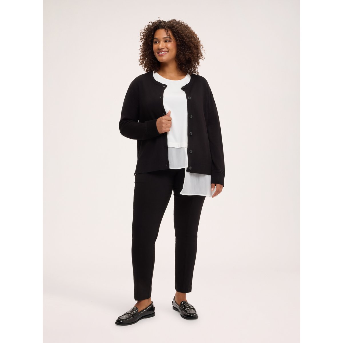Cardigan col rond noir, FIORELLA RUBINO
