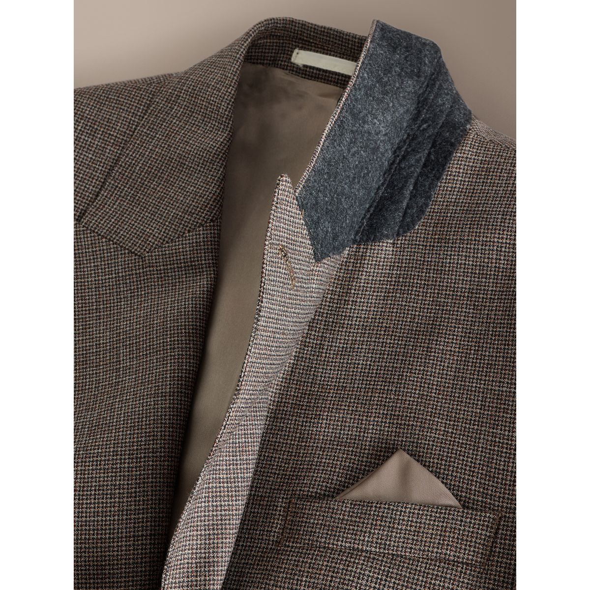 Veste de costume slim en laine pied-de-poule signature marron, NEXT