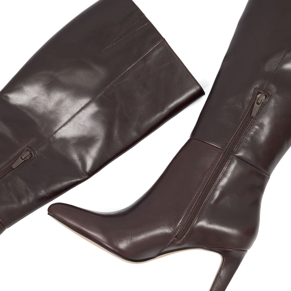 Bottes au genou à talons - STANDIN brown-leather, DUNE LONDON