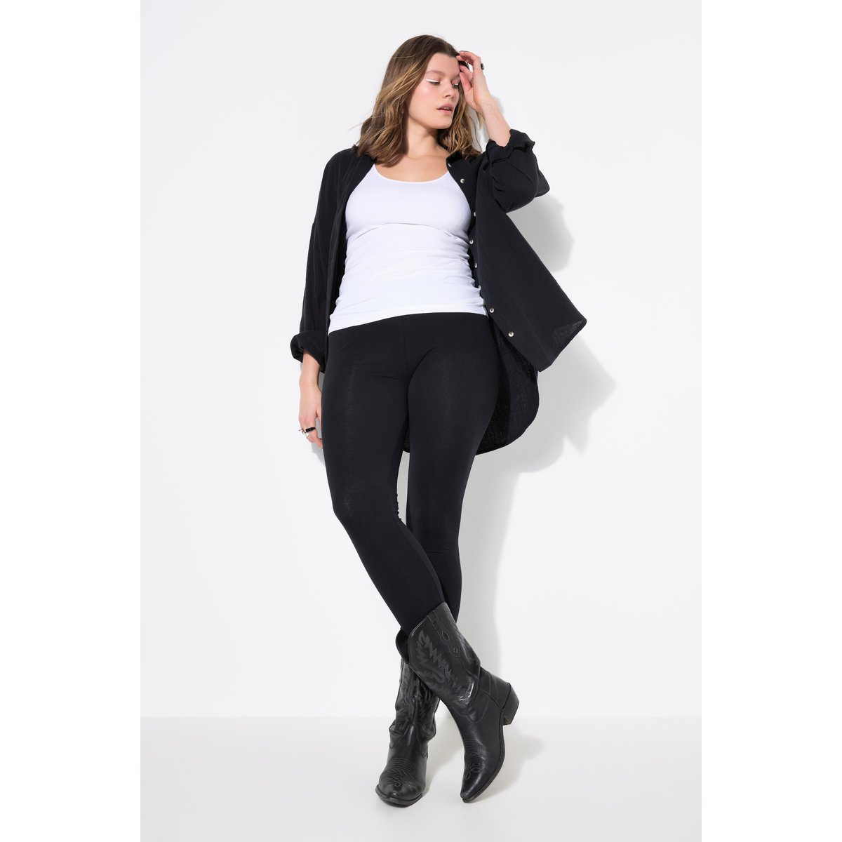 Legging, coupe ajustée, taille haute noir, STUDIO UNTOLD