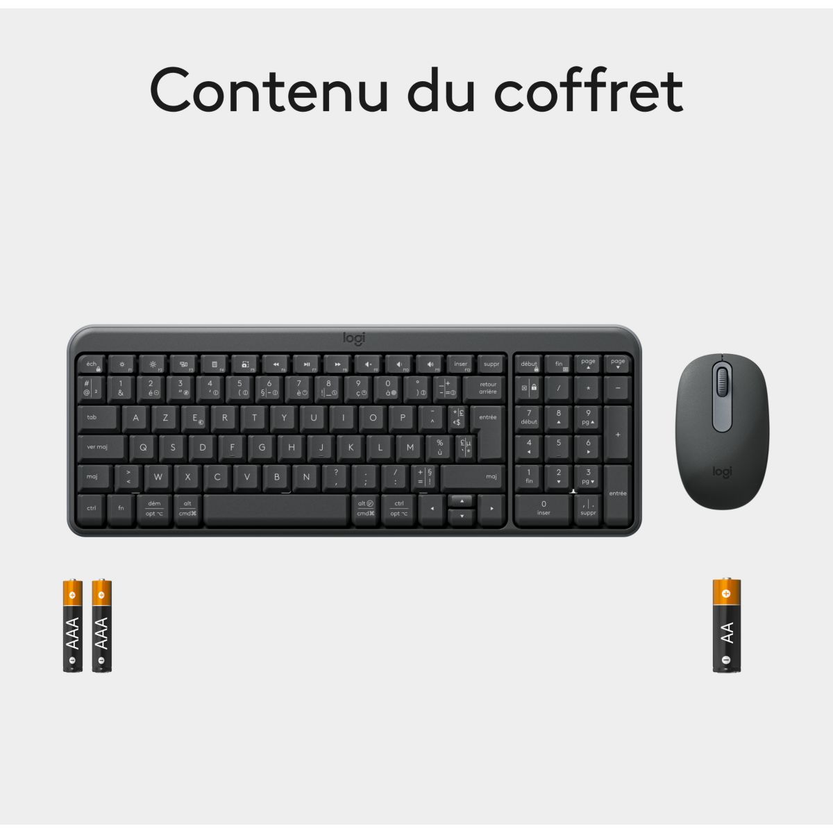 Clavier + Souris MK250 couleur unique, LOGITECH