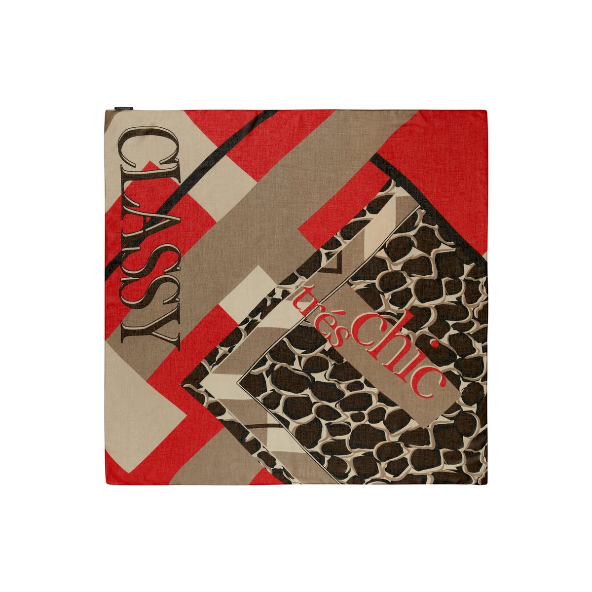 Foulard à impression taupe/rouge, BETTY BARCLAY