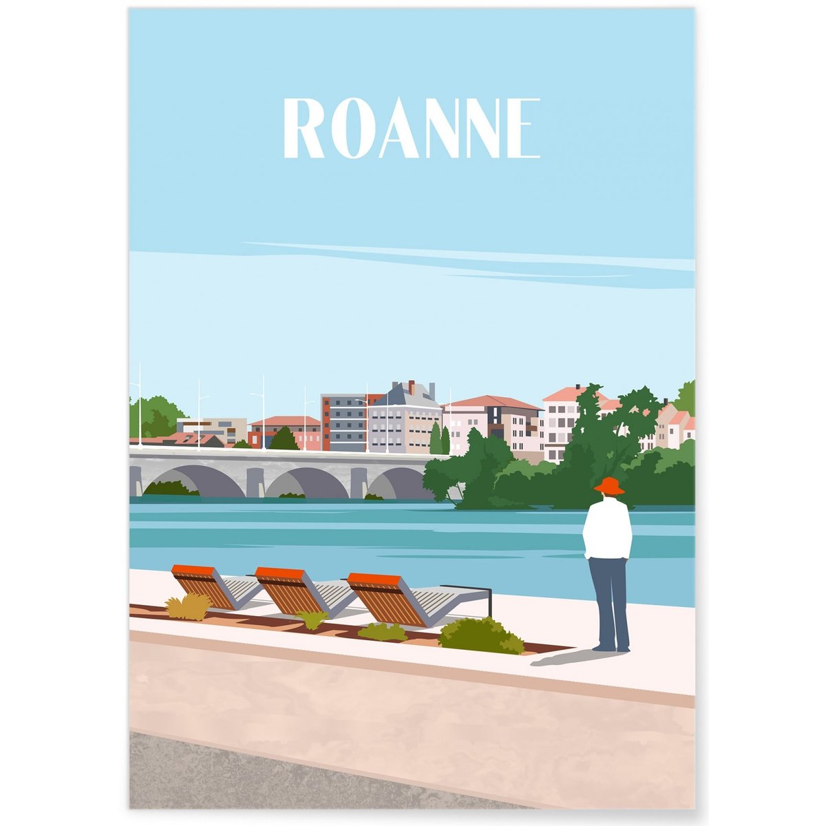 Affiche ville Roanne blanc, L'AFFICHERIE