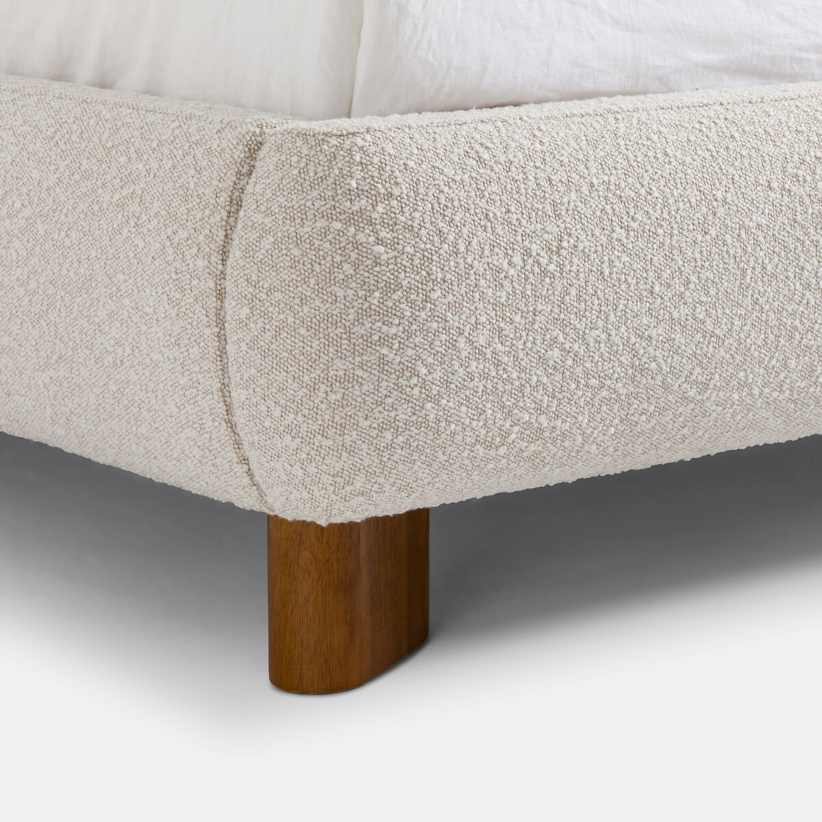 Lit tissu bouclette avec sommier, Mila ecru, LA REDOUTE INTERIEURS