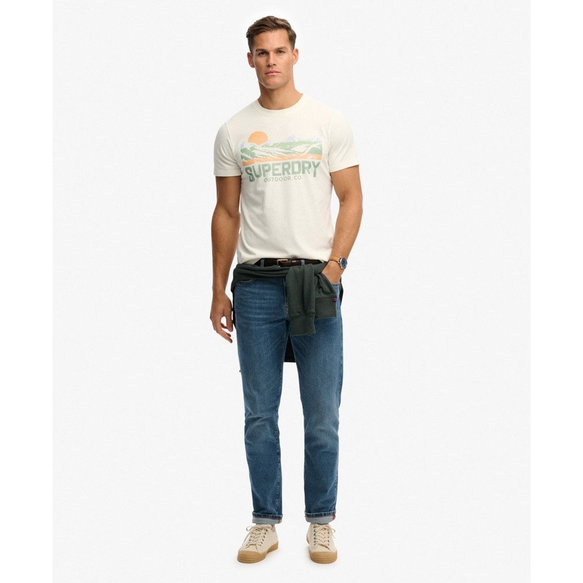 T-shirt Outdoors Mountain Coupe Décontractée blanc cassé, SUPERDRY