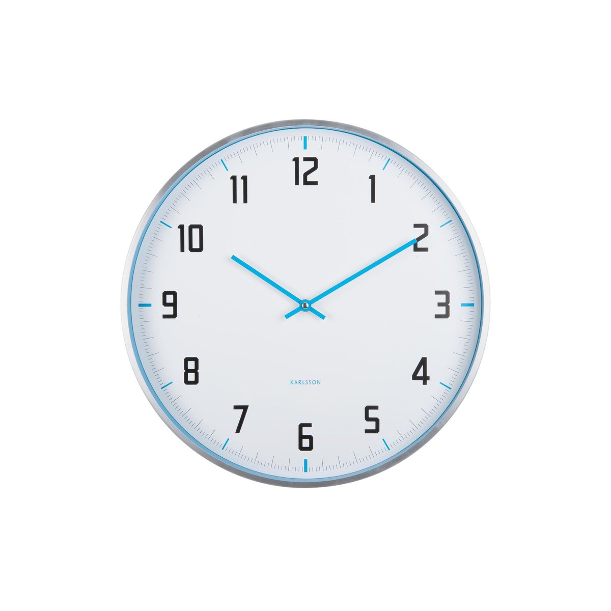 Horloge Murale Aluminium SPORTY bleu vif, KARLSSON