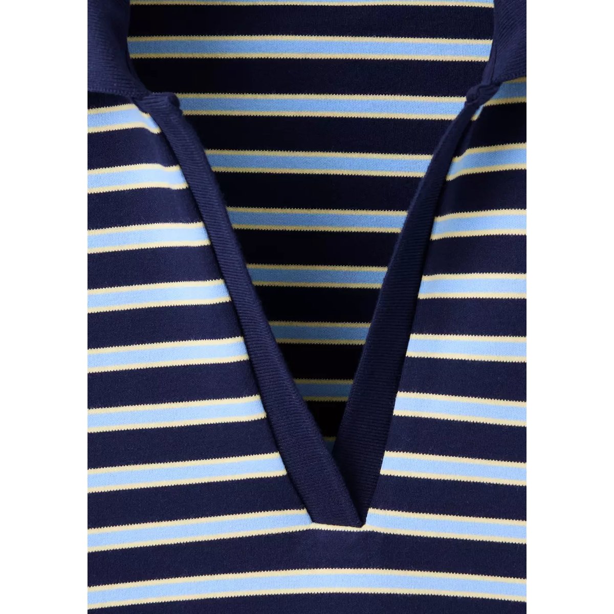 Pull-over rayures col polo bleu ciel, MANGO