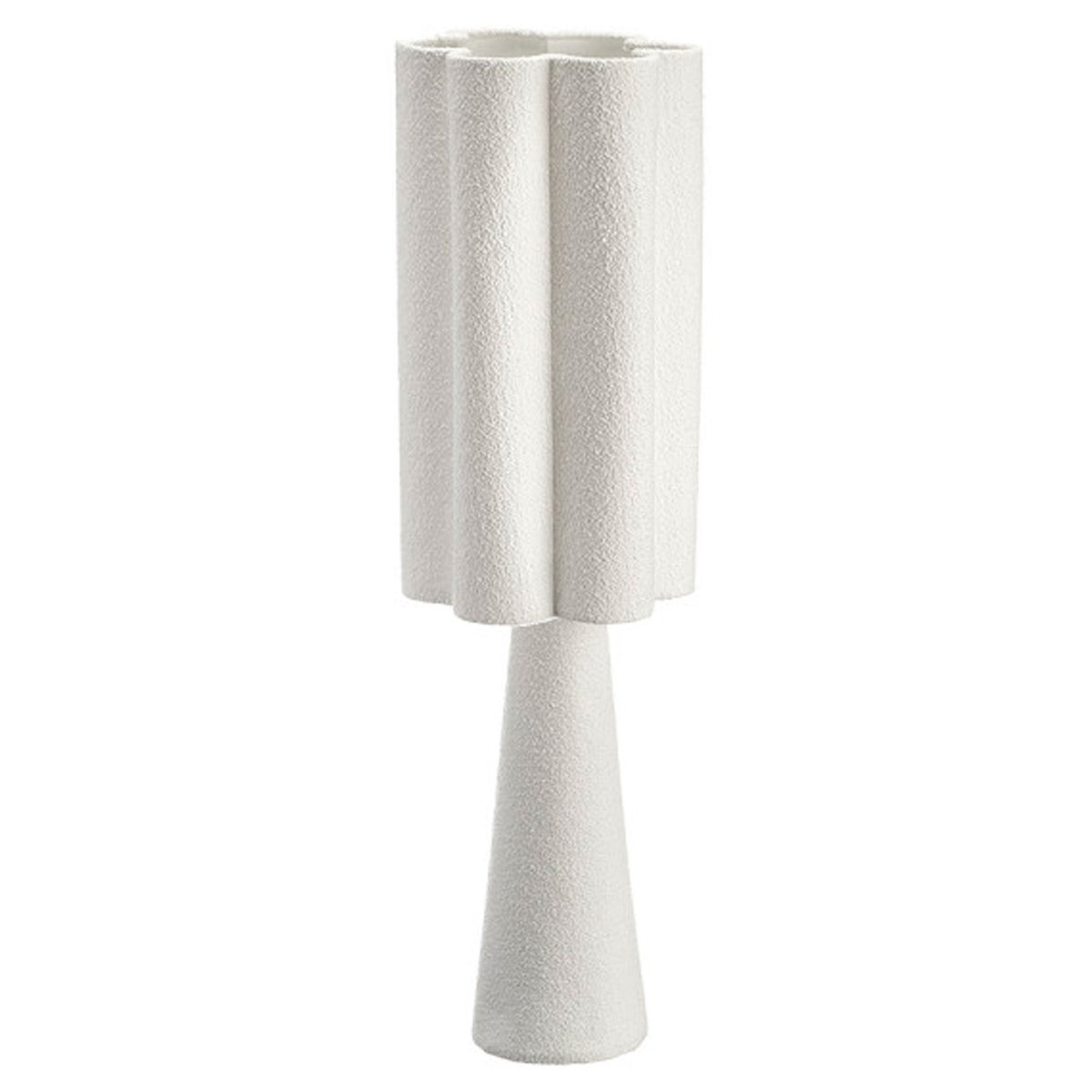 Lampadaire fleur tissu blanc rugueux 30x30x130cm blanc, WADIGA