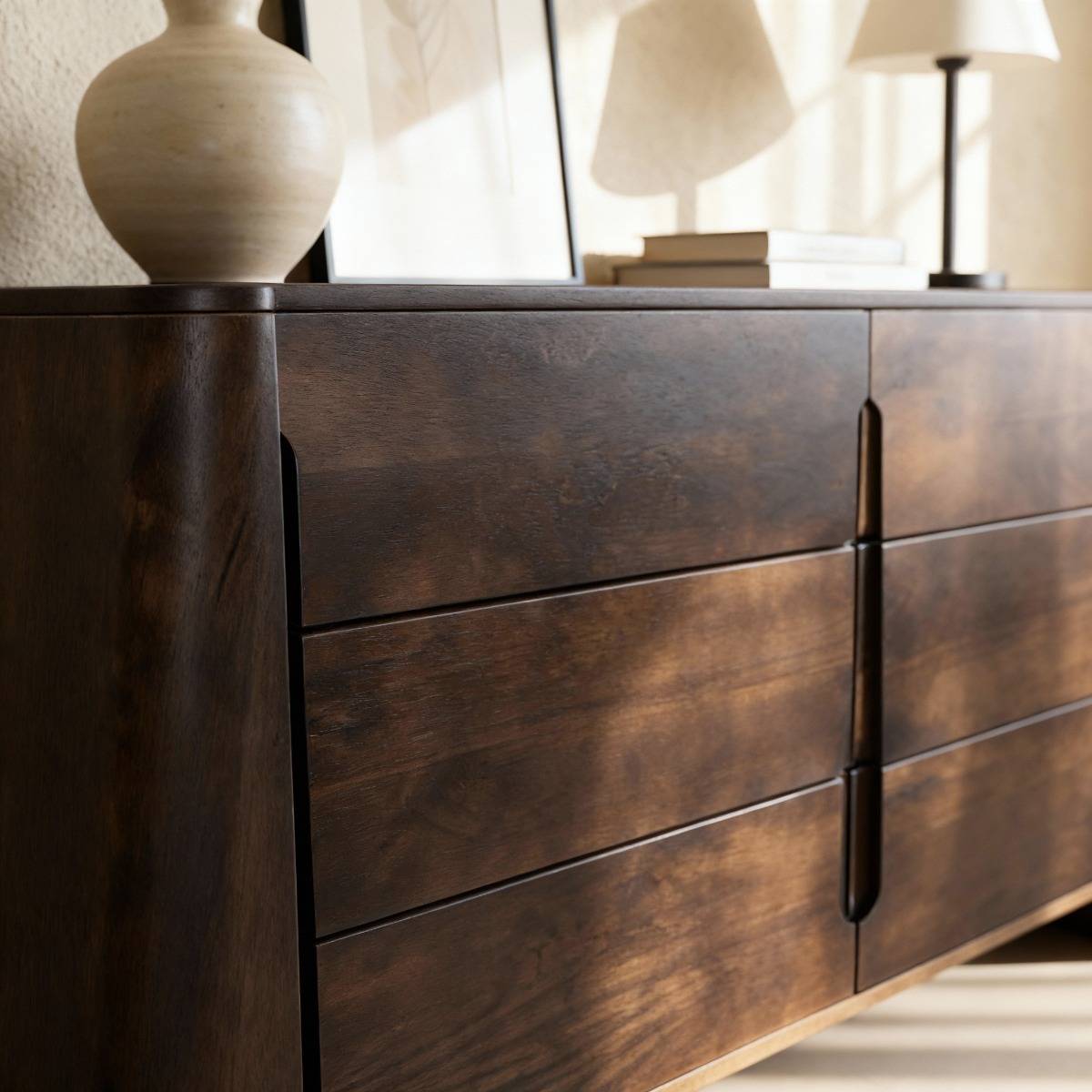 Commode en bois de manguier LIRIEL bois foncé, MADE IN MEUBLES