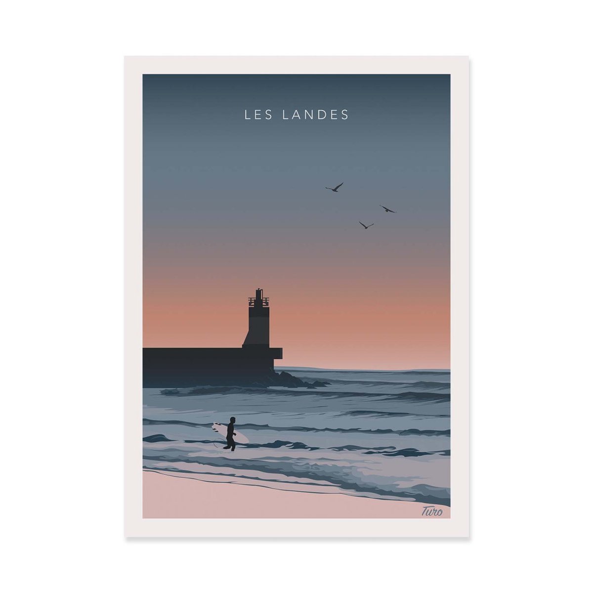 Affiche d'art - Les Landes Version 3 - TuroMemoriesStudio violet, WALL EDITIONS