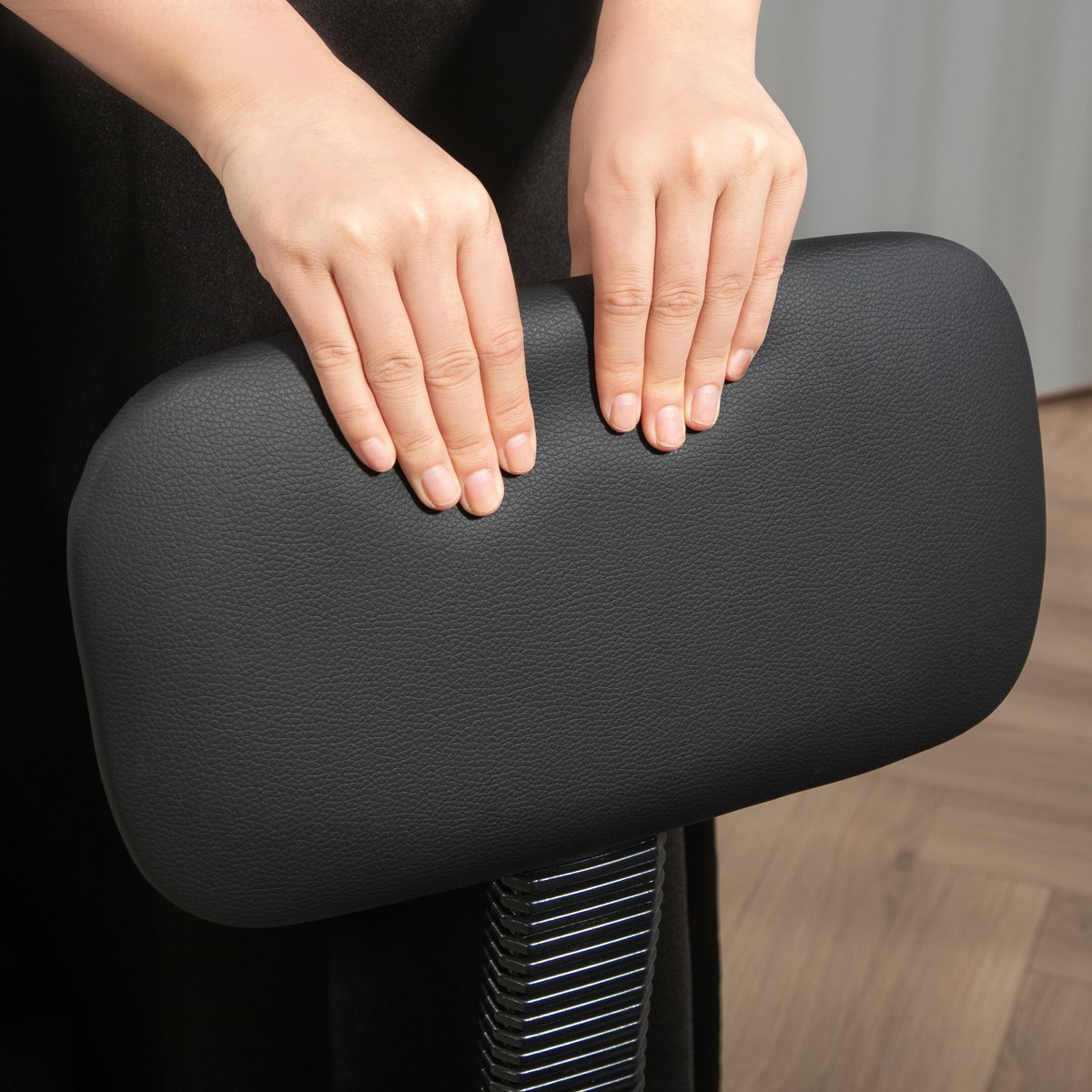 Tabouret de salon Cuir synthétique Noir noir, HOMCOM