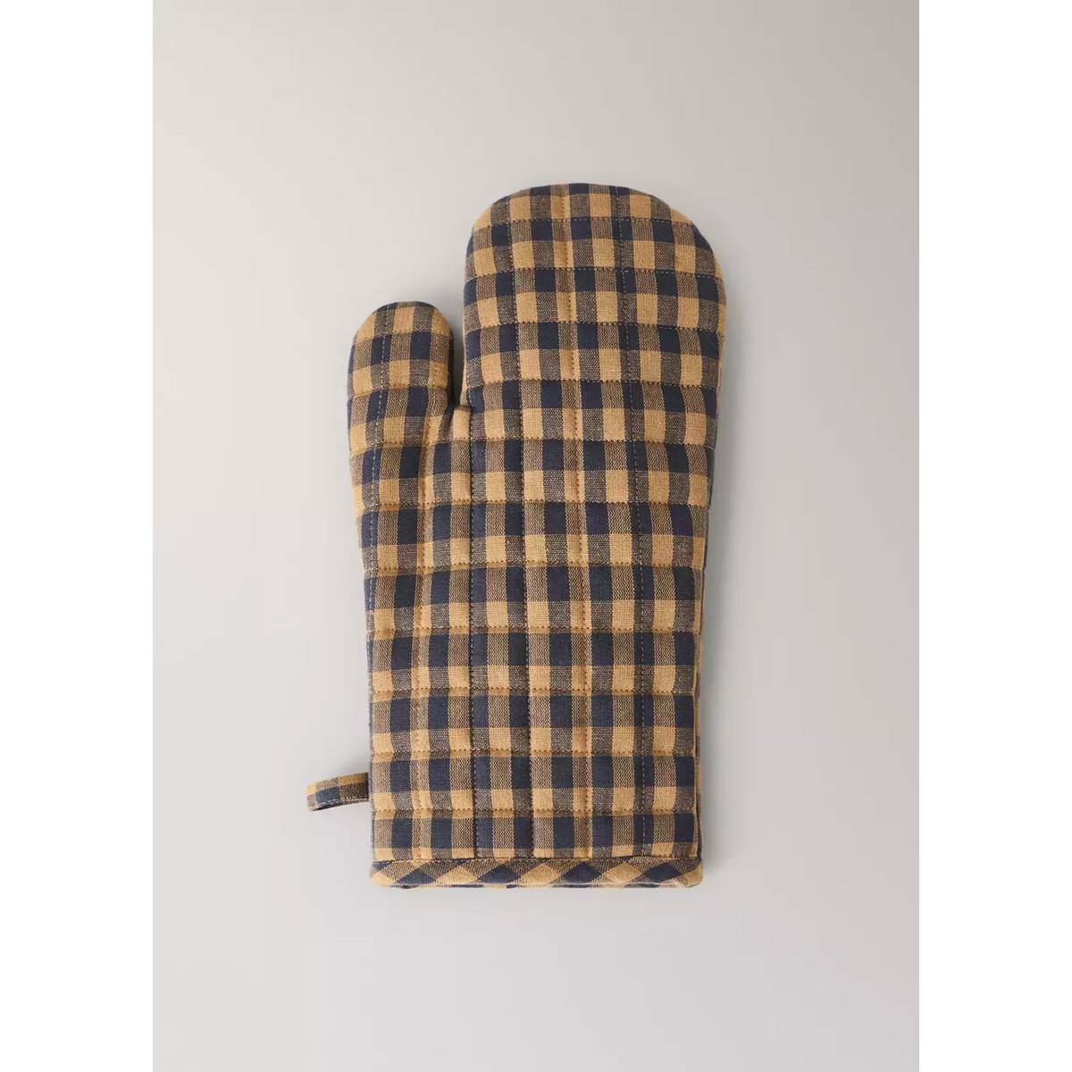 Gant en coton à carreaux bicolores moutarde, MANGO HOME
