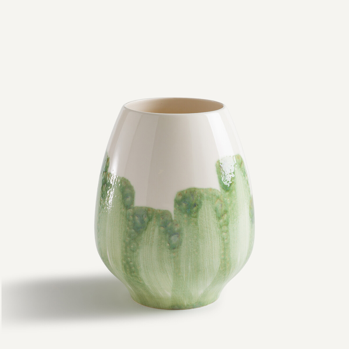 Vase peint main en faïence émaillée, WINGA vert sauge/ecru, AM.PM