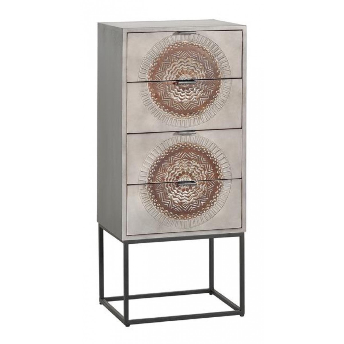 Chiffonnier 4 tiroirs - QUIRINE gris, DECORATION D’AUTREFOIS