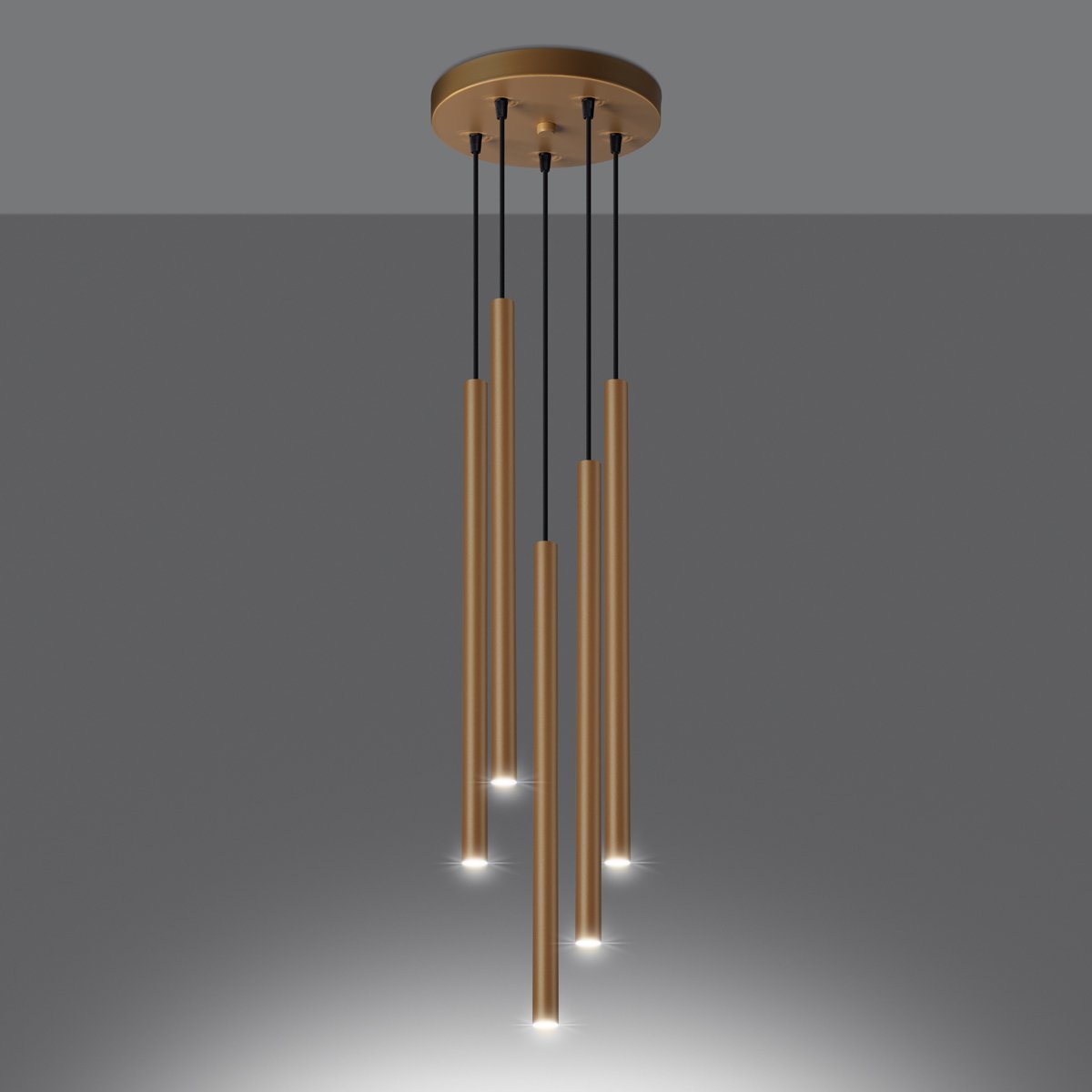 Suspension Acier Doré G9 5 Pastelo jaune, EDEN