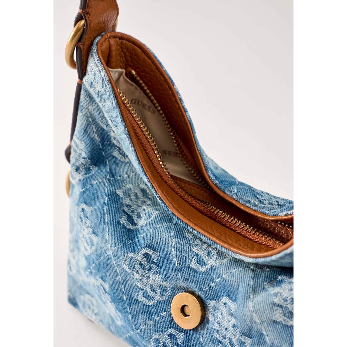 Mini Sac À Épaule Camden bleu clair, GUESS