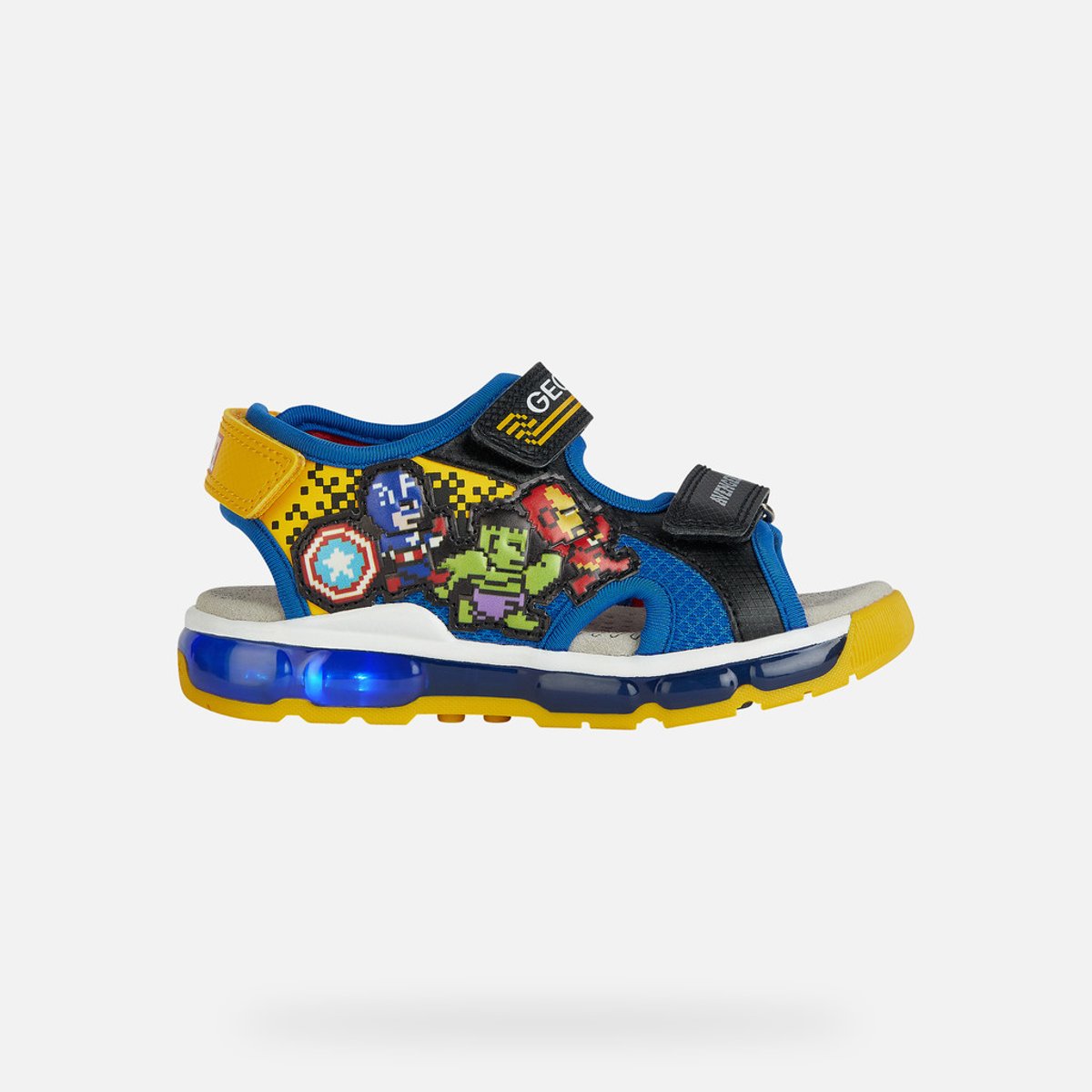 Sandales à LED Android x Avengers noir/bleu, GEOX