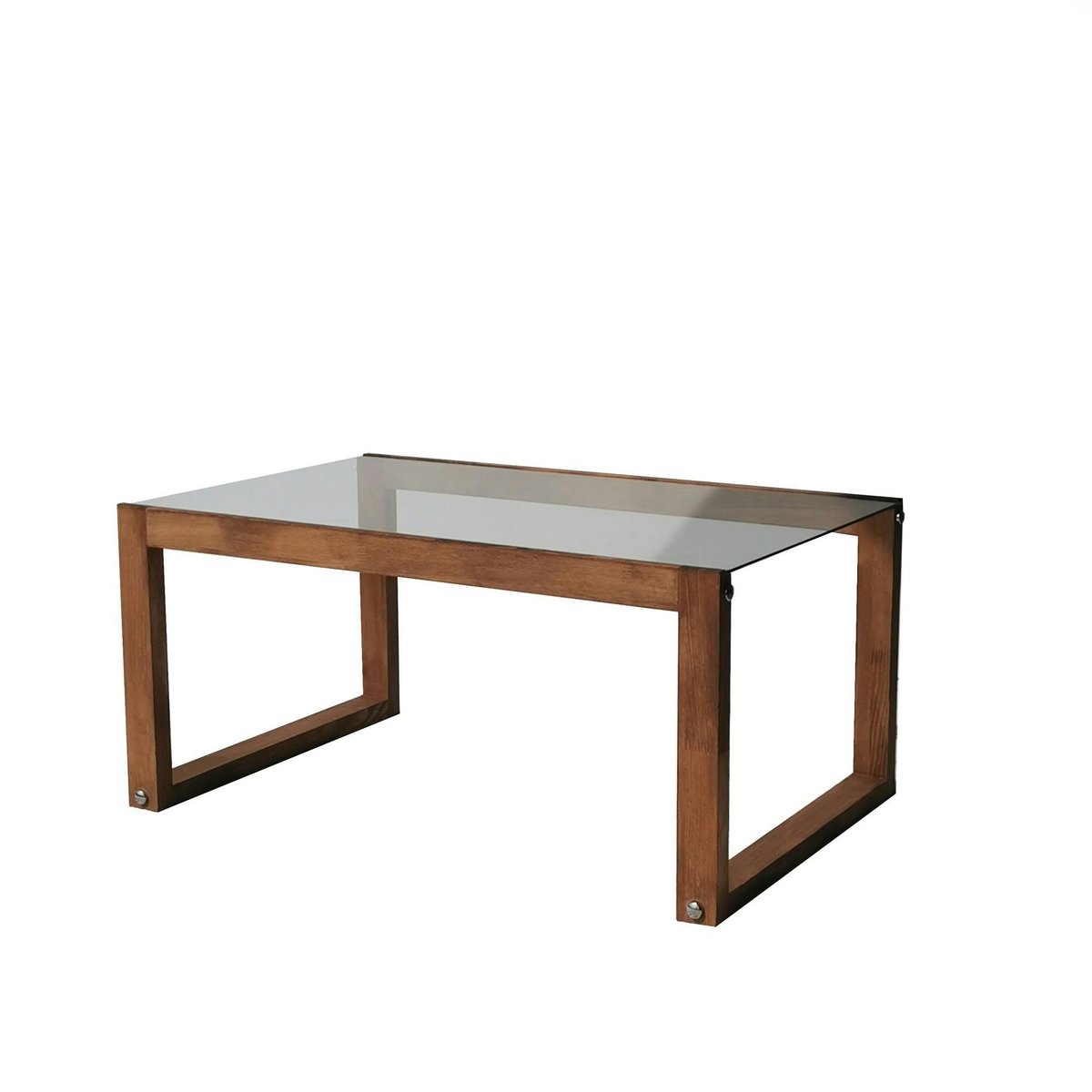 Table basse rectangulaire en verre LHASA bois brun, PIER IMPORT