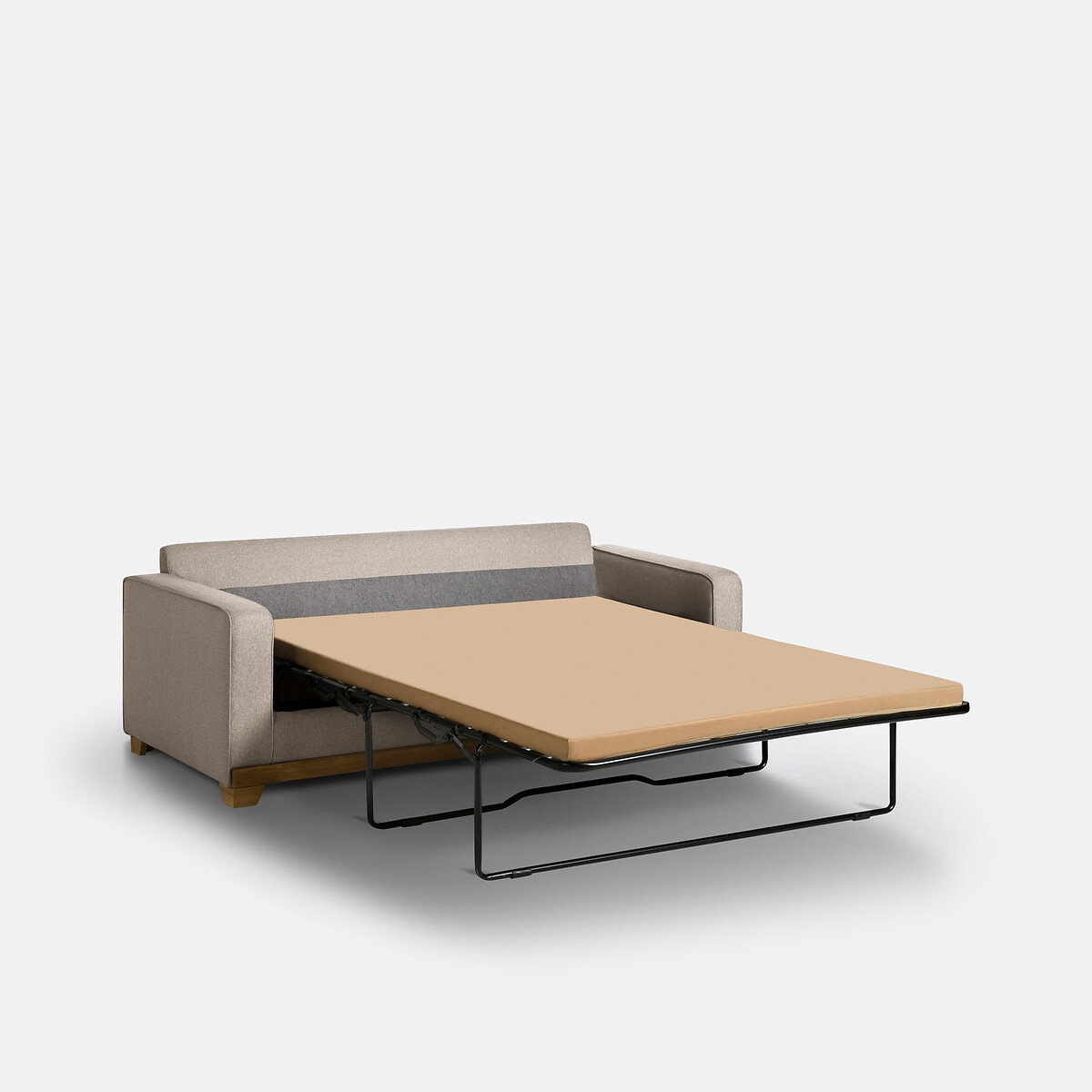 Divano letto in poliestere mélange 2 o 3 posti Ajis beige naturale, SO'HOME