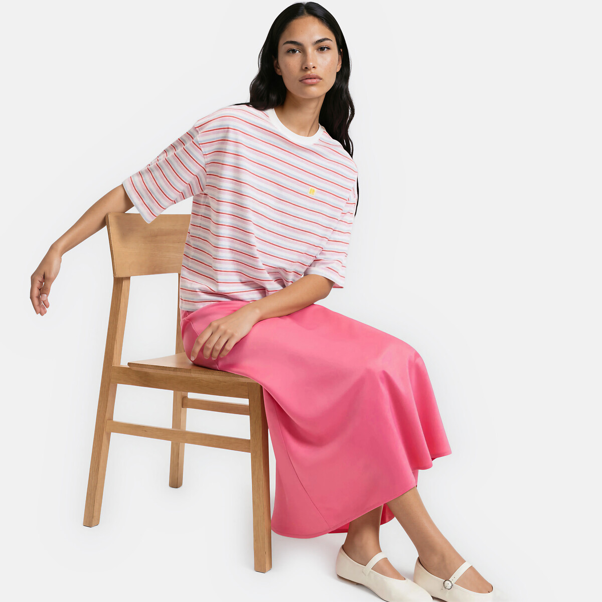 Signatures Marion Maxi Skirt in Matte Satin pink, LA REDOUTE COLLECTIONS