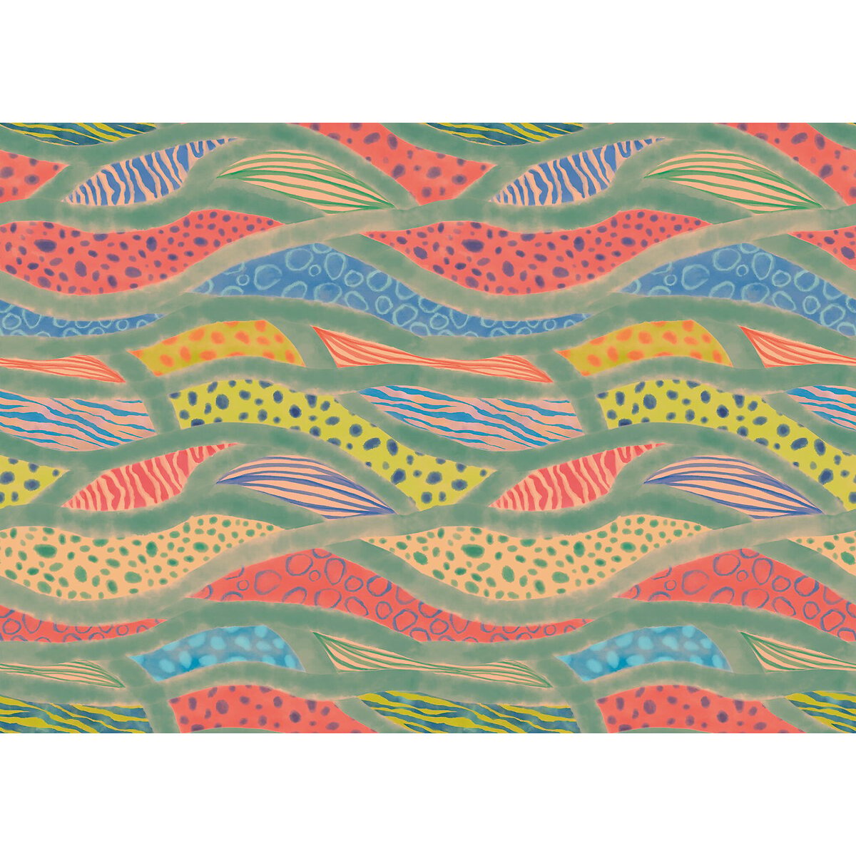 Papel de parede Wave Symphony, INTERELIFE multicolor, INTERELIFE